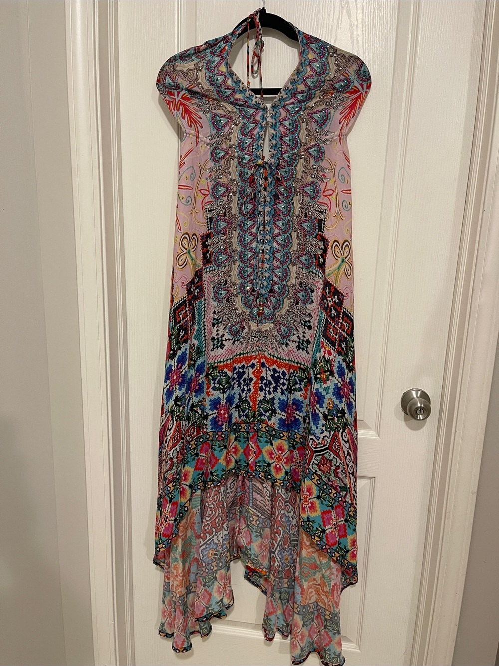 Sakkas Multicolor Boho Paisley High-Low Dress